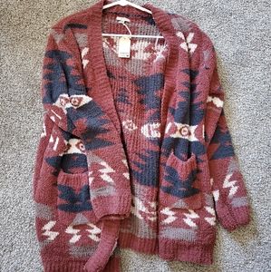 Rust Aztec cardigan